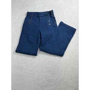 Old Navy Womens 6 Extra High-Rise Sky-Hi Wide Leg Jeans Sailor Jeans Side Zipper